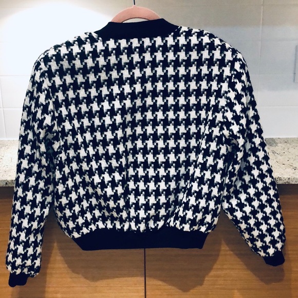 Houndstooth print bomber jacket - Picture 2 of 6